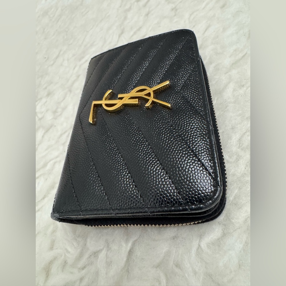 Saint Laurent Cassandre Matelassé Compact Zip Around Wallet - Picture 6 of 9